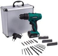 VONROC Akkubohrmaschine 12V &ndash; Li-Ion &ndash; inklusive stabiler Aluminiumkoffer mit 46