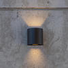 LED Außenwandleuchte Gemini, moderne Wandlampe aus Aluminium in Mattschwarz,