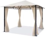 TOOLPORT Gartenpavillon 3x3 m wasserdicht Premium Pavillon mit 4 Seitenteilen