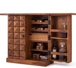 FineBuy Hausbar 65x50x91 cm Sheesham Massivholz Braun, Weinbar