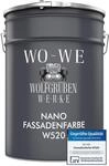 WO-WE Nano Fassadenfarbe W520 Wandfarbe f&uuml;r Au&szlig;en Mauer Fassade Anthrazitgrau - 5L