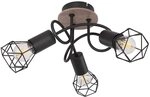 Globo Deckenleuchte Xara I schwarz mit Holz 3-flammig - 54802S-3DH