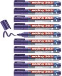 edding 363 Whiteboardmarker - violett - 10 Whiteboard Stifte - Keilspitze 1-5 mm -