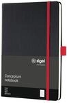Sigel Conceptum Premium Notizbuch A5 liniert Schwarz Rot Hardcover