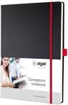 Sigel Conceptum Premium Notizbuch A4 liniert Schwarz Rot Hardcover