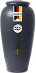 4rain Amphora Regentonne 220 Liter Graphitgrau &ndash; Regenamphore mit Auslaufhahn +