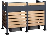 WESTMANN 2er M&uuml;lltonnenverkleidung Planum 160x80x120 cm Grau Metall