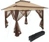 tectake Faltpavillon mit wasserabweisendem Doppeldach mit UV-Schutz, 364 x 364...