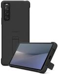 Stilvolle H&uuml;lle mit Standfu&szlig; f&uuml;r das Xperia 10 V, Gojischwarz