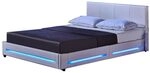 Home Deluxe - LED Bett Asteroid - Wei&szlig;, 140 x 200 cm - inkl. Lattenrost I