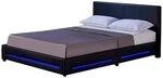 Home Deluxe - LED Bett Asteroid - Schwarz, 140 x 200 cm - Inkl. Matratze und