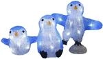 DEUBA&reg; Weihnachtsdeko LED Acryl Figuren 3X Pinguine Innen Au&szlig;en beleuchtet
