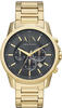 Armani Exchange Uhr für Herren , Chronographenwerk, 44mm Gold Edelstahlgehäuse mit