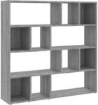 vidaXL B&uuml;cherregal/Raumteiler Grau Sonoma 105x24x102 cm