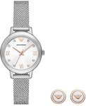 Emporio Armani Uhr f&uuml;r Damen, Dreizeiger Uhrwerk, 32MM Silber Recycled Edelstahl