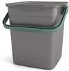Curver Kis Smart Bio Komposteimer 9L mit Deckel und Henkel, grau/gr&uuml;n, 25.5 x 23 x