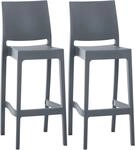 CLP 2er Set Barhocker Maya Aus Wetterbest&auml;ndigem Kunststoff I 2X Tresenhocker...