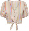 ONLY Damen Onltine Knot Button Top WVN Shirtbluse, Whitecap Gray/Stripes:Pruple +