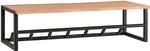 FineBuy Wandgarderobe 80x33x22 cm Akazie Massivholz mit Hutablage |...