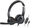 CREATIVE Chat USB On-Ear Wired Headset mit Flip-to-Mute Noise Cancelling-Mikrofon,