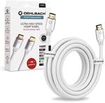 OEHLBACH Black Magic MKII HDMI 2.1 Kabel, Wei&szlig;, 2 m | Ultra High Speed 48 Gbit/s,