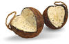 Lyra Pet® | 4 Ganze Kokosnüsse mit V-Cut Gefüllt | Energiereiches Vogelfutter 