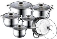 ROYALTY LINE, 12-teiliges Set, Kochgeschirr aus Edelstahl, Bratpfanne &oslash; 24 cm,