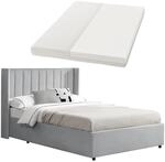 Juskys Polsterbett Savona 120x200 cm mit Matratze, Bett mit Stauraum,...