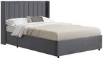 Juskys Polsterbett Savona 140x200 cm, Bett mit Stauraum, Lattenrost, Samt-Bezug,