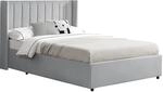 Juskys Polsterbett Savona 140x200 cm, Bett mit Stauraum, Lattenrost, Samt-Bezug,