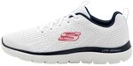 Skechers Herren Summits Torre Turnschuhe, White Mesh/Navy Trim, 41 EU