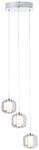 Brilliant Rafa LED Pendelleuchte 3flg Rondell chrom/rauchglas