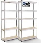 Arebos 2er Set Schwerlastregal 180 x 90 x 40 | 875kg Tragkraft | 0,63 mm | 5
