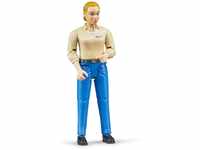 bruder 60408 - Frau mit hellem Hauttyp & Blauer Hose - 1:16 Spielzeugfigur,...