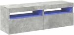 vidaXL 2X TV Schrank mit LED-Leuchten Lowboard Fernsehschrank Fernsehtisch...