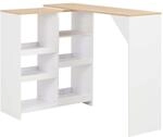 vidaXL Bartisch mit Beweglichem Regal Wei&szlig; 138x39x110 cm