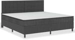 vidaXL Boxspringbett Dunkelgrau Stoff 200x200 cm