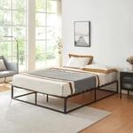 [en.casa] Metallbett Kreta 160x200cm Schwarz auf Stahlrahmen mit Lattenrost