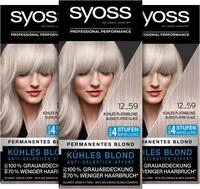 Syoss Color Coloration 12_59 K&uuml;hles Platinblond Aufheller Stufe 3 (3 x 115 ml),