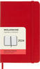 Moleskine Tagesplaner, 12 Monate 2024, Agenda 2024, Pocket 9x14, Hardcover mit
