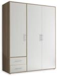 Stella Trading Kleiderschrank in Eiche Sonoma Optik, Wei&szlig; - Vielseitiger