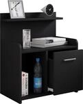 VCM Nachttisch Schwarz 47x29x60 cm 2 F&auml;cher Holzwerkstoff Nachtkommode |...