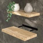Casaria&reg; Wandregal Holz Eiche Regal mit Halterung 15kg Tragkraft H&auml;ngeregal...