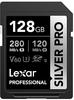 Lexar Silver Pro SD Karte 128GB, SD Speicherkarte UHS-II, V60, U3, C10, SDXC Karte,