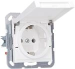 GIRA 445427 SCHUKO Steckdose mit Klappdeckel System 55 Reinwei&szlig; seidenmatt