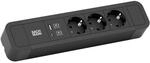 BACHMANN - Primo 2-3fach Steckdosenleiste mit je 1x USB A + C Charger aus Aluminium.