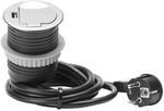 UNITEC Einbausteckdose f&uuml;r Tischplatte, Tischsteckdose, 1xSchuko + 1xUSB,...