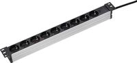 as - Schwabe 19" Steckdosenleiste 9-Fach schwarz - Steckdosen 45&deg; - 18194 |...