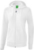 Erima Damen Basic Hooded Sweatshirt Jacke, Weiß, 42 EU