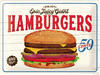 Nostalgic-Art Retro Blechschild, Hamburgers – Geschenk-Idee für Diner-Fans, aus